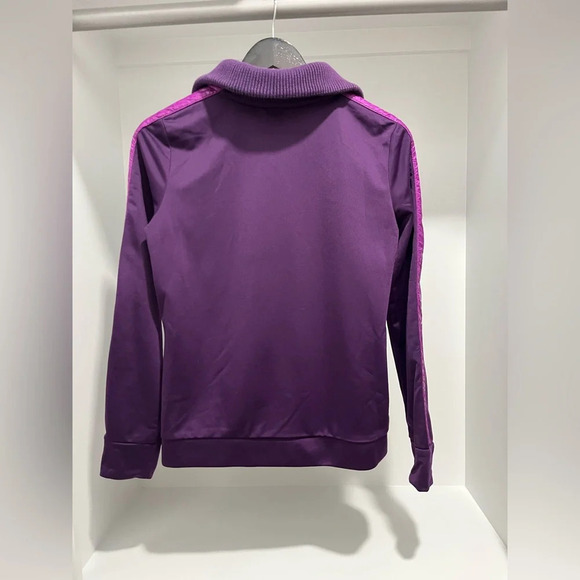 Puma 48 track jacket cheetah print purple cowl neck womens size medium - Picture 5 of 12